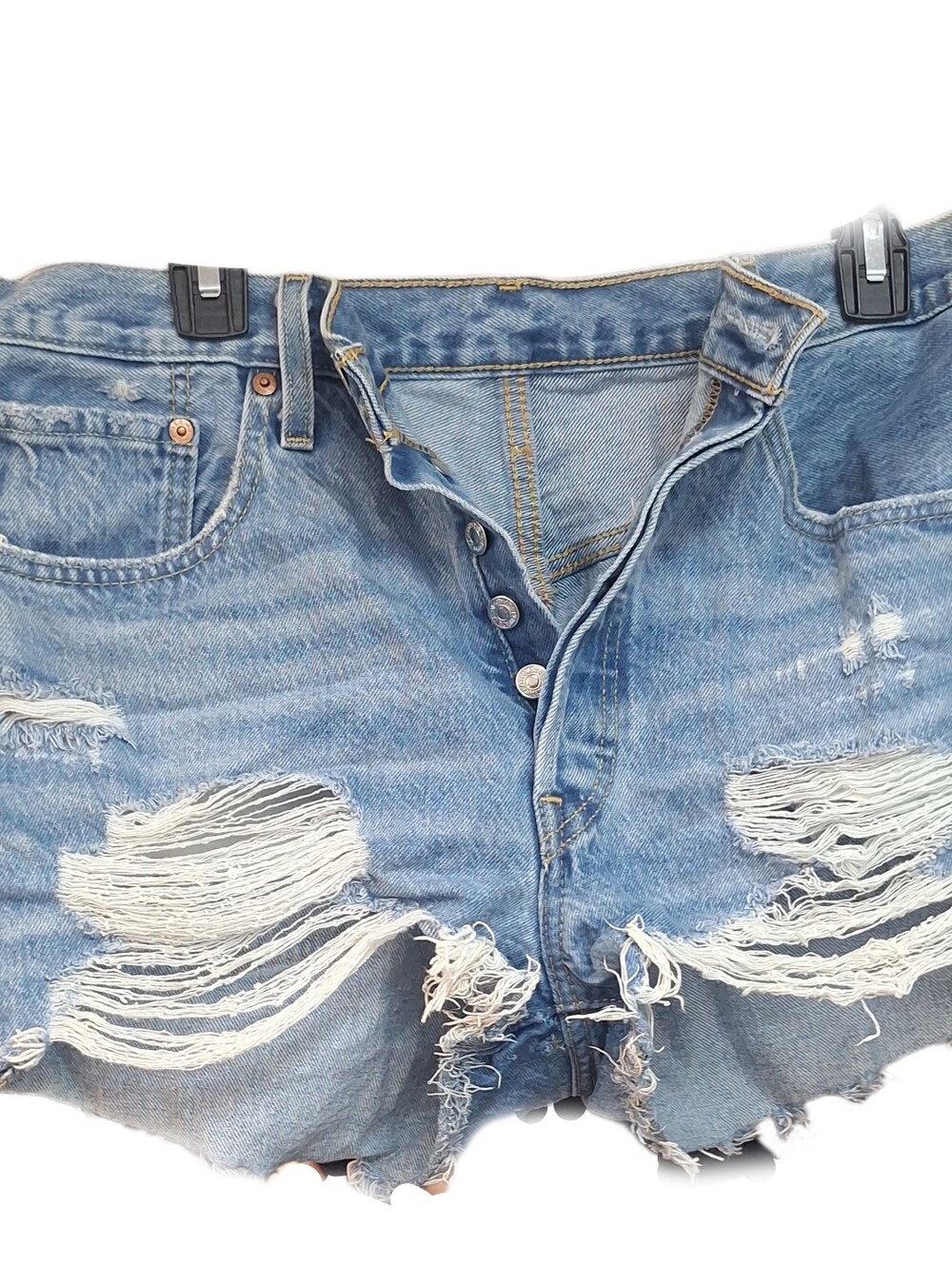 Levis 501 High Rise Cutoff Distressed Button Fly Size 31